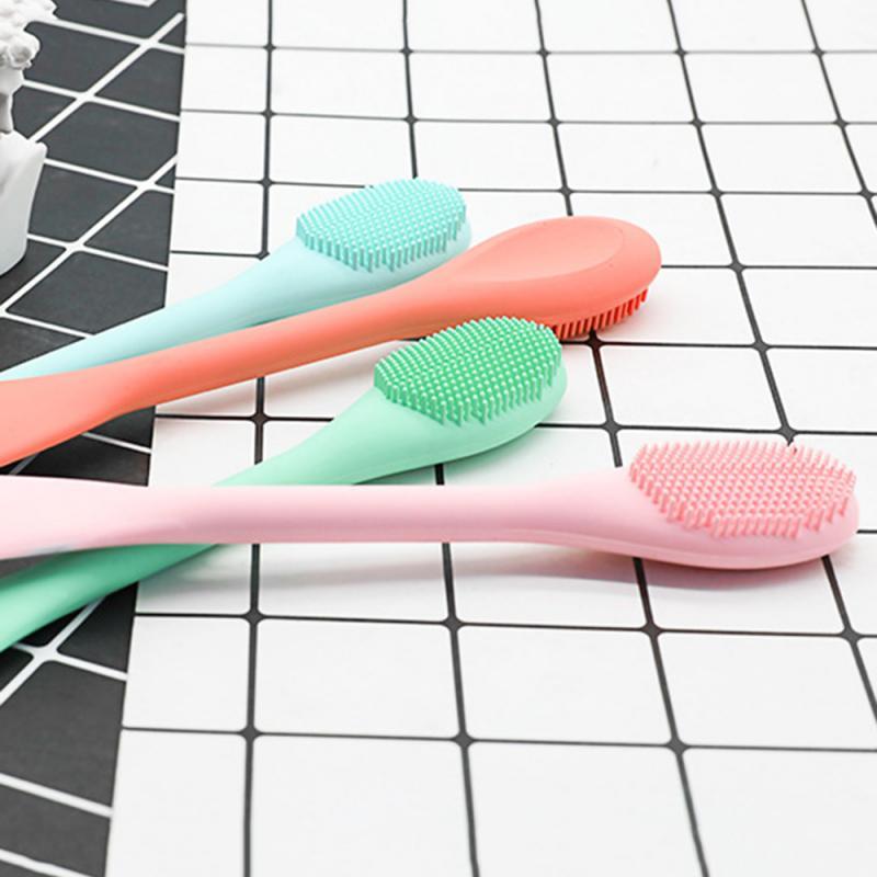 2in1 Silicone Facial Cleanser Wash Brush+Mask brush Soft Fiber Face Cleaning Portable Size Face Massage Washing Skin Brush