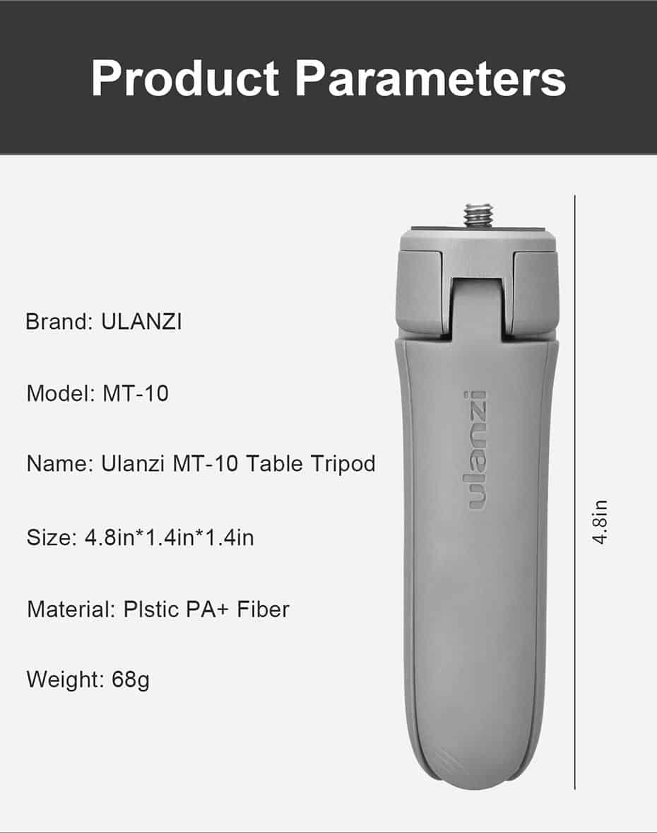 Ulanzi MT-10 Vlog Lightweight Mini Tripod 1/4'' Gimbal Stablizer Accessory Universal for DJI OSMO MOBILE 2 3 4 DSLR Smartphone