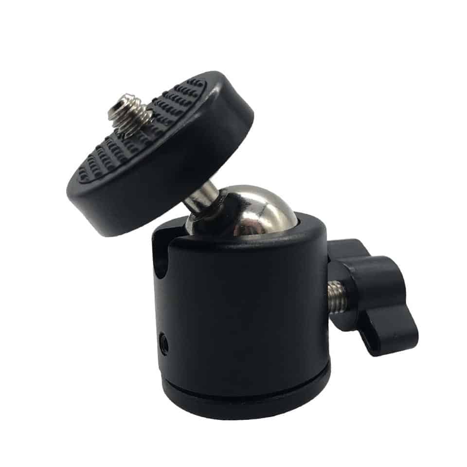 Roreta 1/4 Hot Shoe Tripod Mount Camera Head Adapter Ball Head with Lock Bracket Holder Mount Adapter Cradle