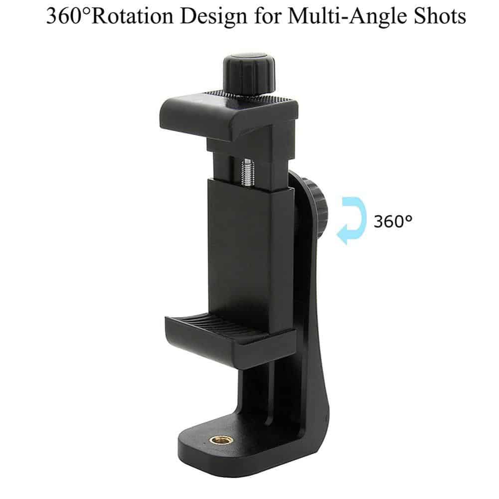 360 Degree Mobile Phone Clip Compatible With All 1/4 Screw Cellphone Holder Tripod Mount Desk Tripod Adapter For Samsung iphone