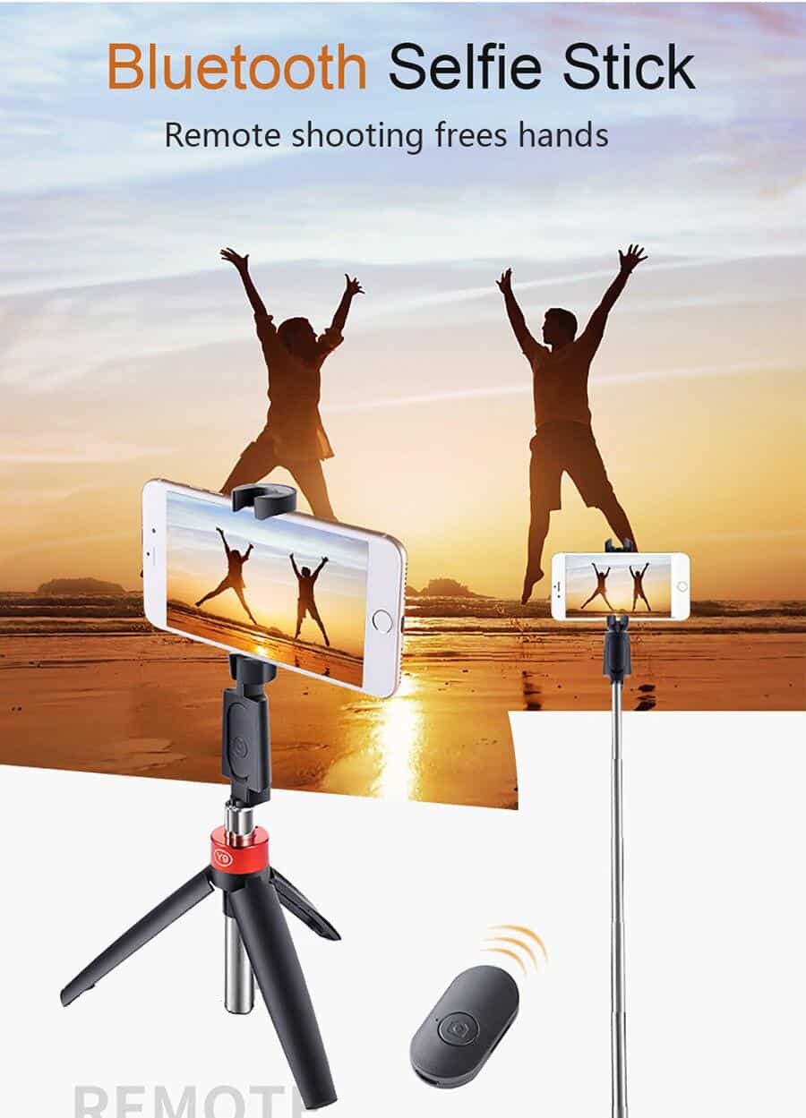 Wireless Bluetooth 3 in 1 Selfie Stick with Tripod Foldable Bracket Handheld Video Live Monopod for Phone Self-Timer Artifact