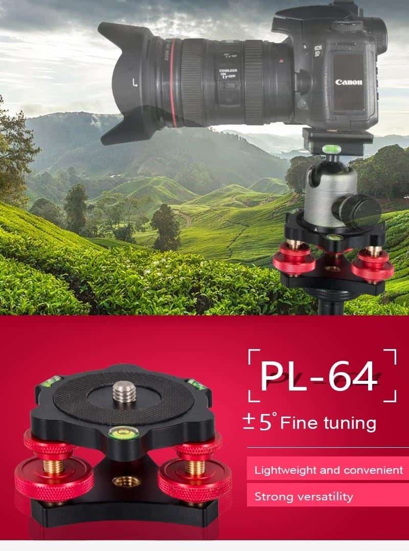 Tripod Speedy Leveling Base Leveler Adjusting Base Panning Level Plate With Bubble Level For Canon Nikon DSLR Camera Tripod