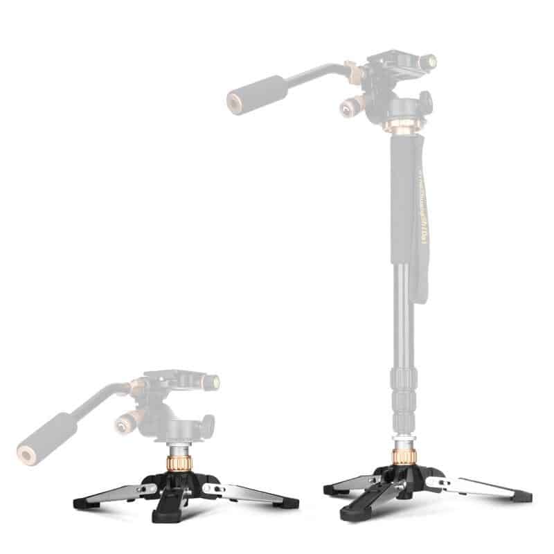 Monopod Stand Base-Three-Legged Tripod Supporting Holder with Standard 3/8-16 Female to 1/4-20 Male Tripods for DSLR Cameras