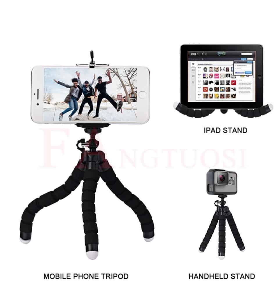 FANGTUOSI Mini Flexible Sponge Octopus Tripod For IPhone xiaomi bendable Mobile Phone Smartphone Tripod For Gopro 8 7 Camera