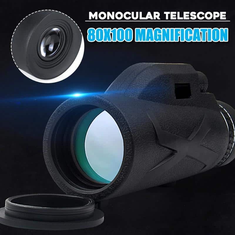80x100 Magnification Portable Monocular Telescope Powerful Binoculars Zoom Great Handheld Telescope Military HD Professional