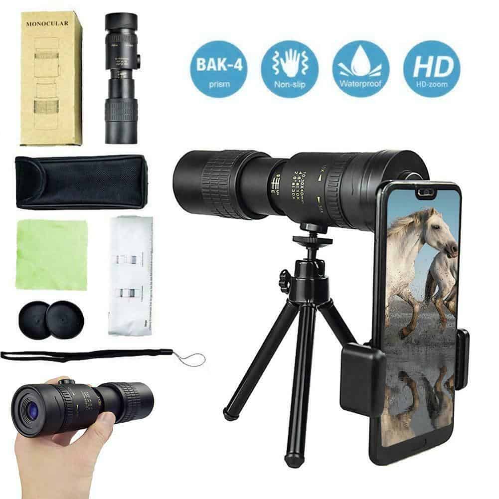 Zoom Monocular Telescope Scope Long Range Telescope for Smartphone Military Spyglass Zoom HD for Camping Hunting