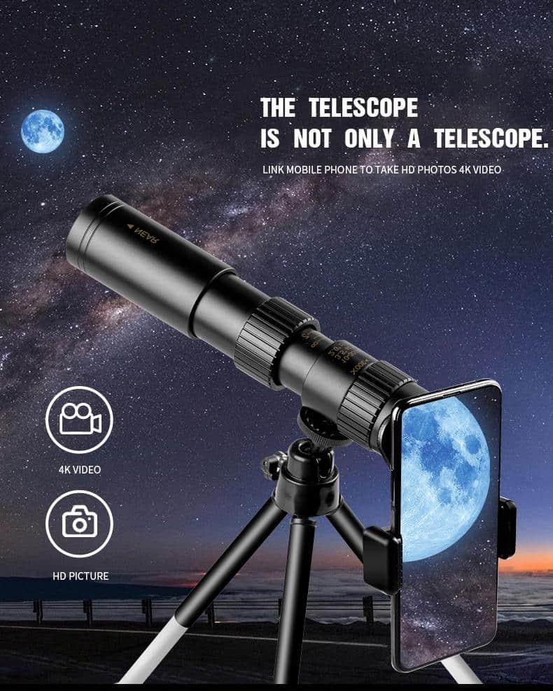 10-300x40mm Monocular Telescope Super Zoom Monocular Quality Eyepiece Portable Binoculars Hunting Lll Night Vision Scope Camping