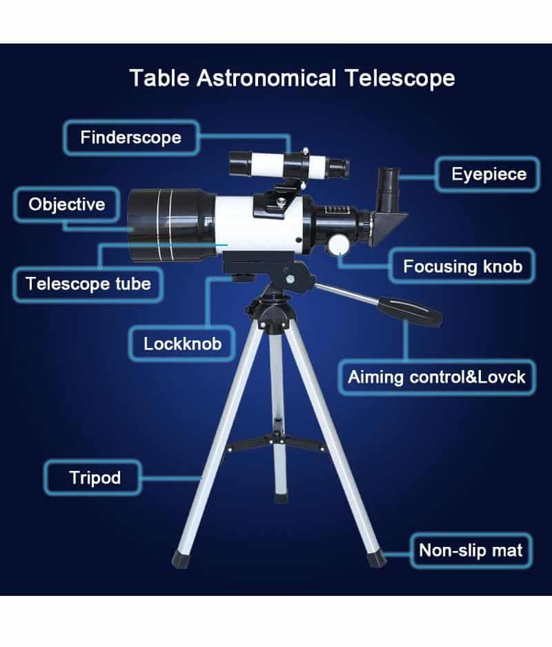 150X Astronomical Telescope 70 mm Wide Angle Kids Astronomical Monocular Telescope with Tripod Student Space Observation Present