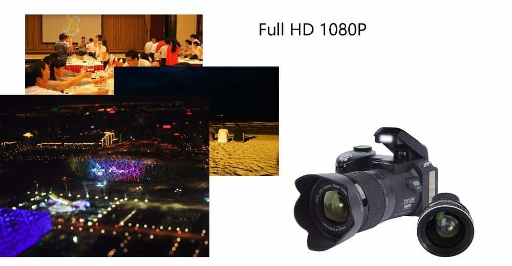 PROTAX D7100 33MP Professional DSLR Shape Digital cameras 24X Telephotos Lens 8X Digital zoom Wide Angle Lens LED Light